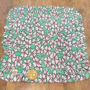 Play Sage x Clara Pillow Cover Colorful Floral Cotton Ruffle Trim Square Euro